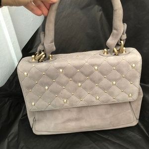 Authentic Thomas Wylde Taupe Suede Skull Mini Bag